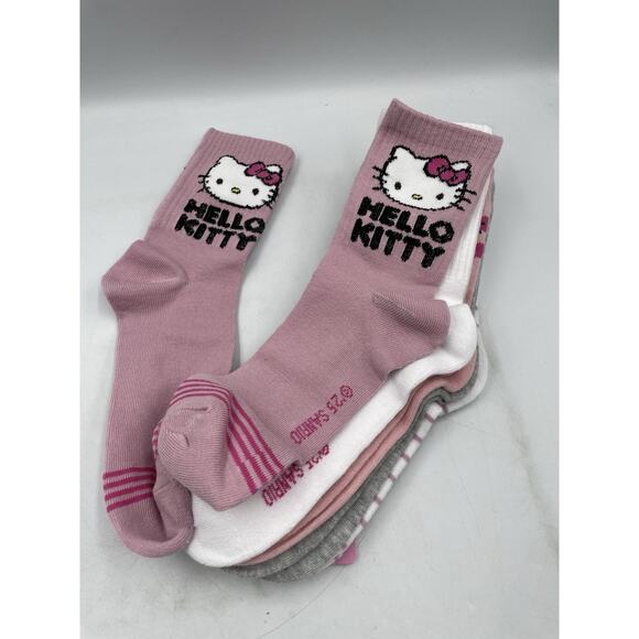 Hello Kitty Sanrio Mid Crew 5 Pair Socks Women's Size 9-11 NEW-Fast Ship - Picture 5 of 5
